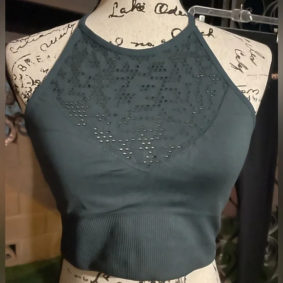 Betsey Johnson Bra Performance Racerback Fitness Sports Jade Teal Size Medium - Picture 8 of 13